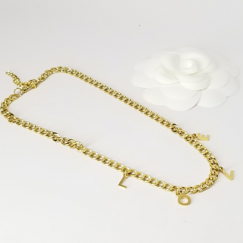 L.O.V.E. Charms Choker Necklace NEW - Picture 3 of 7